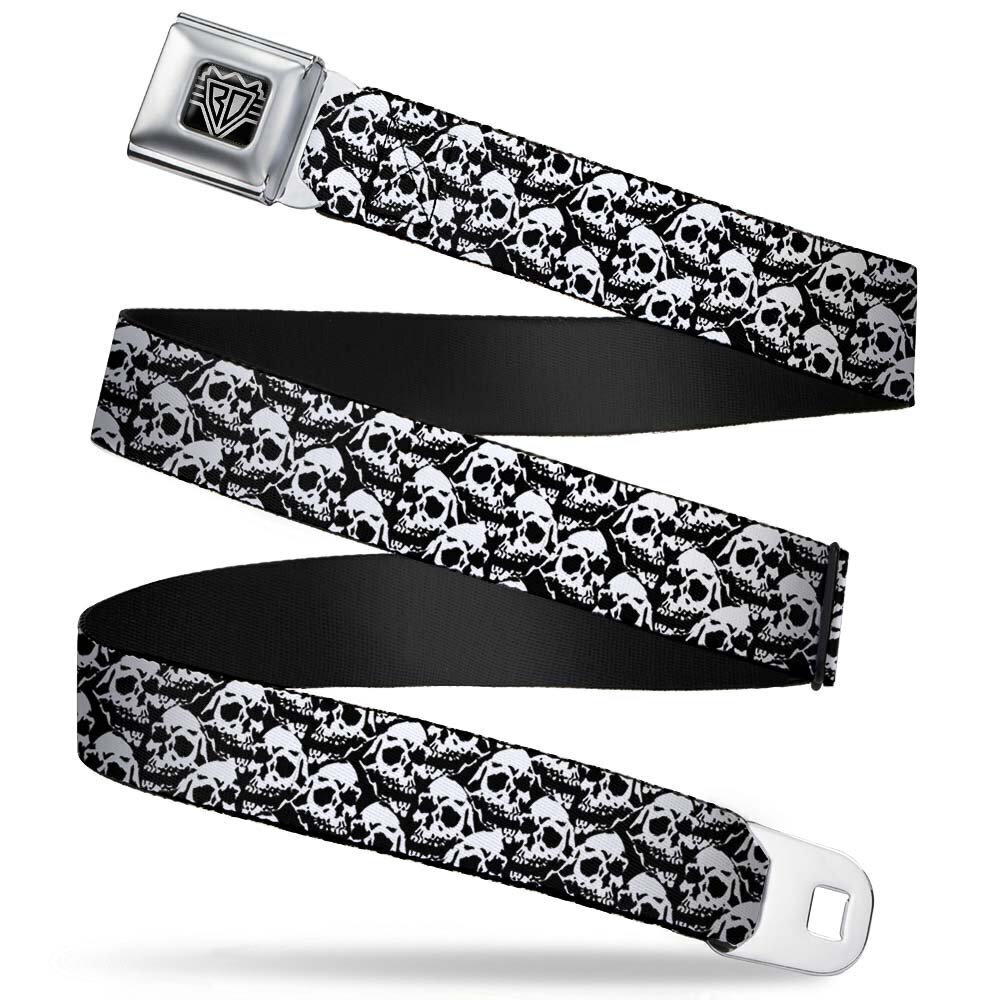 2479 Seatbelt Belt - Skull Yard Black/White - 1.5" Wide - 24-38 Inches in